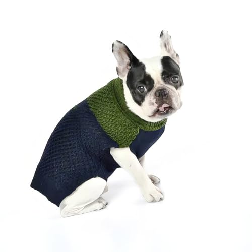 House of Paws Polo-Strickpullover, Marineblau und Grün, 30,5 cm von House of Paws