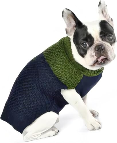 House of Paws Polo-Strickpullover, Marineblau und Grün, 50,8 cm von House of Paws