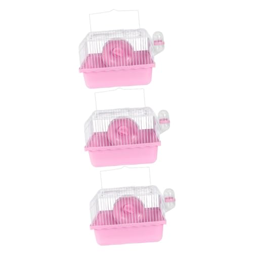 3 STK Hamster häuschen hamsterbett Hamsterhaus hamsterspielzeug hamsterlaufrad Spielzeugnapf für Hamster Hamsterkäfig Haustierkäfig Chinchillakäfig Doppelschicht Kleintierbedarf von Housoutil