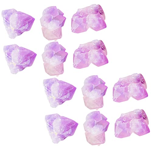 Housoutil 1 Packung Natürliches Erz Kristallöl-diffusor Wicca- -Stein Lila -Stein Gestürzte Steine Glückliche Kristallstatue Feng-Shui-Figur Natürlich Rau Cluster Amethyst Violett Skulptur von Housoutil