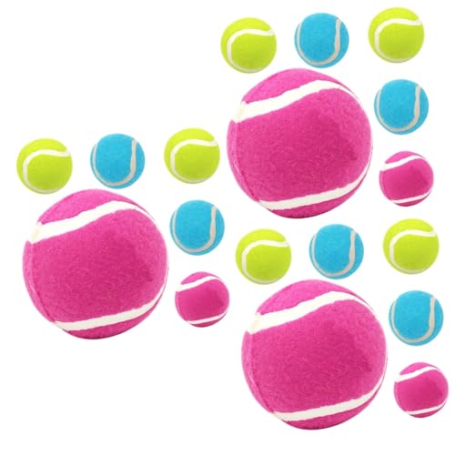 Housoutil 18 STK Tennisspielzeug Für Hunde Großer Tennisball Für Hunde Beißspielzeug Für Hunde Haustier Beißspielzeug Backenzahnspielzeug Für Hunde Hundespielzeug Hundeball Hündchen Gummi von Housoutil