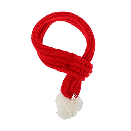 Housoutil 1stk Hund Weihnachtsschal Roter Haustier-strickschal Katze Weihnachtsschal Hund Gestricktes Lätzchen Gestrickter Schal Katzen-Halstuch Stricken VIP Haustierzubehör von Housoutil