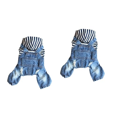 Housoutil 2 STK Kopfhörertasche klein der Hund Jeanshosen Denim-Bodysuit Hundejacken Hundeleine hosenträger Denim-Kleidung Overall Hundeklamotten Frühlings- und Sommerkleidung Hundekleidung von Housoutil