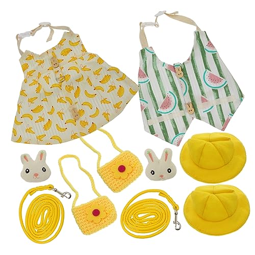 Housoutil Bunny Party Outfit Set 2-in-1 Haustier Kleidung Leine für Kaninchen Katzen Modische von Housoutil