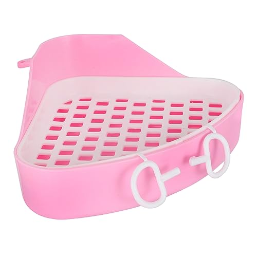 Housoutil 2Er-Box Kaninchentoilette Hamsterbad Sandzimmer Hamstertoilette Wurf Haustier töpfchen Häschen Toilette Hase Toilettenbox Trainer Mülleimer Bettpfanne Plastik Rosa von Housoutil