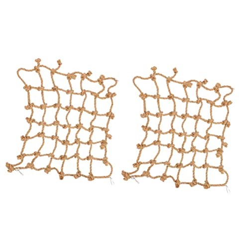 Housoutil 2st Kletternetz Für Papageien Hängematte Zum Aufhängen Ara-netzspielzeug Hamster-eichhörnchen-hängemattennetz Hängematte Plattform Kletterspielzeug Reptil Käfig Hanfseil Universal- von Housoutil