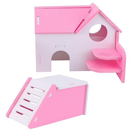 Housoutil Indoor-hamsterkäfig PVC Hamsterhaus Dual-Layer-Design Nagetierbett Spielzeug von Housoutil