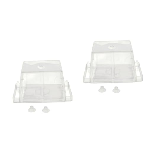 2St augplatte Suction Cup Shrimps Guppy stabsauger garnele launsauger sauggarnitur saugglocke däumelinchen Space Saver platzsparend Sucker Doppelschicht Terrarium Betta-Box braten von Housoutil