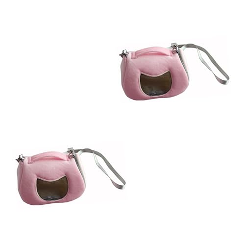 Housoutil 2St tiertransporttasche Haustierreisetasche Handtasche Reiserucksack Reisetasche für Haustiere Transportbox für Haustiere Kleiner Hamster Haustierzubehör Haustierkäfig Reisen Rosa von Housoutil