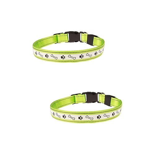 Housoutil 2st Hund Beleuchtete Halskette Ladehalskette Flash-Halskette Leuchtende Halskette Knochenkragen Haustier Blinken Leuchtender Kragen Eine Halskette Halsketten Halsband Led von Housoutil