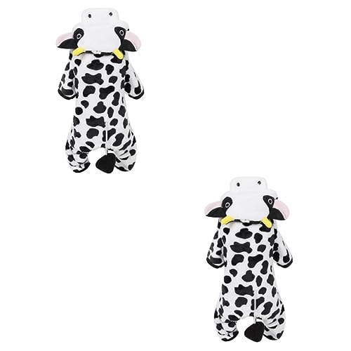 Housoutil Cow Costume Dog Haustierkostüme 2st Milchkännchen Wintermantel Drucken Welpe von Housoutil