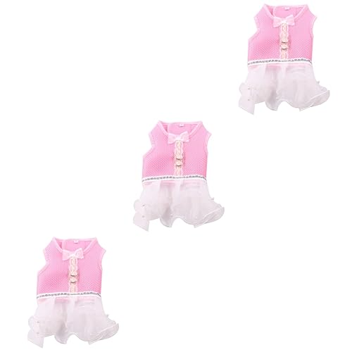 Housoutil 3 STK Haustierkleidung Hundegeschirr Aus Mesh Kleines Hundekleid Rock Für Haustiergeschirr Tutu-Kleid Für Hunde ädchenkleid Hundeprinzessin-Shirt Weste Thermisches Tuch von Housoutil