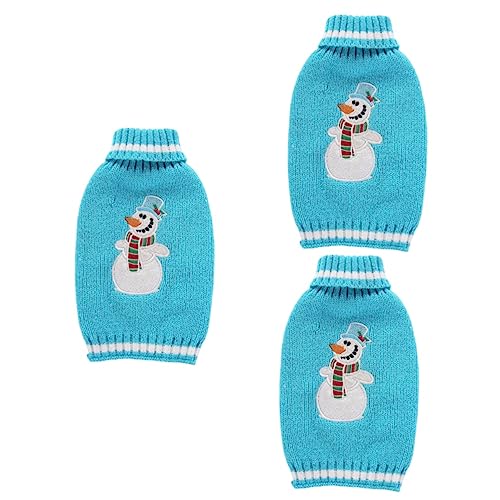 Housoutil 3 STK Katze warme Kleidung kleine Hundepullover hundewarme Strickwaren Katze Winterstrick Weihnachtspullover Kleider Haustier-Partykostü Haustierkleidung niedlich Sweatshirt von Housoutil