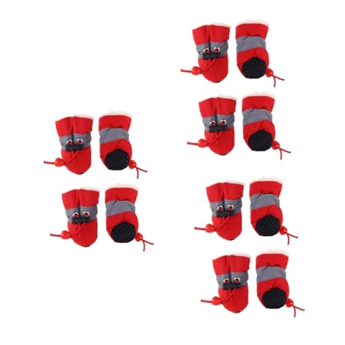 Housoutil 3 Sätze Haustierschuhe für Chihuahua Socken für den Winter Hundestiefel Outdoor-Socken Pfote Schneestiefel Schuhe für Hunde Stiefel für Hunde Mittel Schutz Warme Schuhe Hundeschuhe von Housoutil