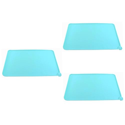 3St Easy putz Easy-clean antirutschmatte Hunde unterlage Hunde Matte Fressnapfmatte cat mat Tischsets Silikonmatte für Haustiere Haustiermatte Silikon Antihaft Geschirr Hundefutter von Housoutil