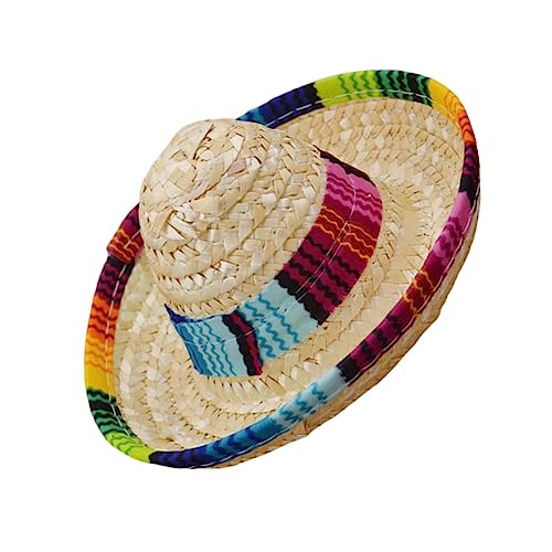 Housoutil 3st Strohhut Für Hunde Mini-Sombrero Weihnachtsmann-Outfits Weihnachtsmütze Welpen-Sombrero Mexikanischer Sombrero Weihnachtsmannkostüm Kleiner Hundesombrero Haustier Hundemütze von Housoutil