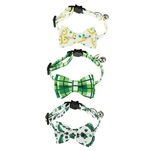 Housoutil Haustier-Fliege-Halsband St. Patrick's Day Katzenhalsband Festival- Leichtes Verstellbares Schleifenhalsband von Housoutil