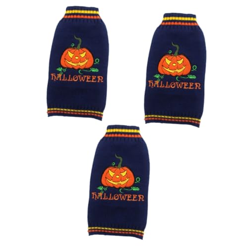 Housoutil 3St Welpen-Kürbis-Pullover Halloween-Katzenanzug Halloween-Haustierdekoration Hund Kürbis Tuch Kleiner Hundepullover Haustierkleidung Warmes Kostü für Hund der Hund Hundekleidung von Housoutil