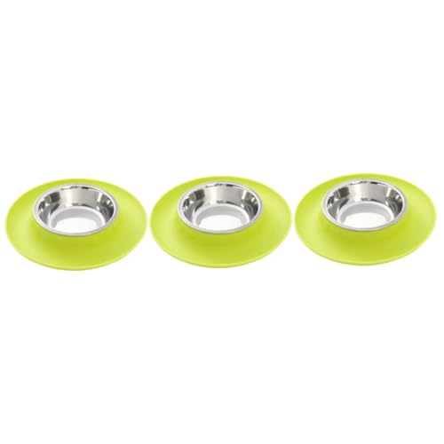 Housoutil 3St Stainless Steel inoxlm katzennapf personalisiert satschüssel einschenker cat Bowls silikondildo Antislip Tierbedarf Haustiernapf aus Edelstahl Hundefutter rutschfest Futternapf von Housoutil