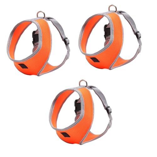 Housoutil 3 Stücke Haustier Strap Weste Kragen Für Hunde Komfortable Gepolsterte Brust Orange Größe Fit von Housoutil