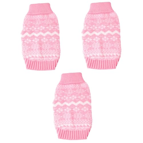 Housoutil 3st Winter Hals Pullover Dehnbares Material Rollkragenpullover Für Hunde Badekäfig Für Katzen Leicht Zu Waschen Rosa Pullover Katzenspieltunnel Hundepullover Elch Kleidung von Housoutil