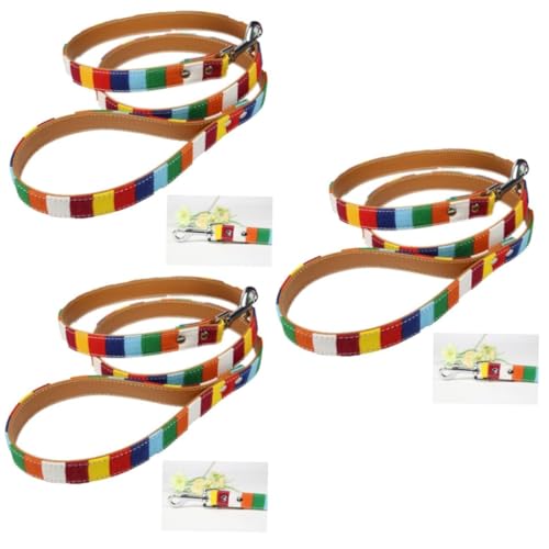 3St leintuch Canvas Kontrolle Control Schnellverschluss Regenbogenleine Trainingsleine für Haustiere Hundetraining führen Heimtiertraining führen Hündchen Leinen Haustierzubehör von Housoutil