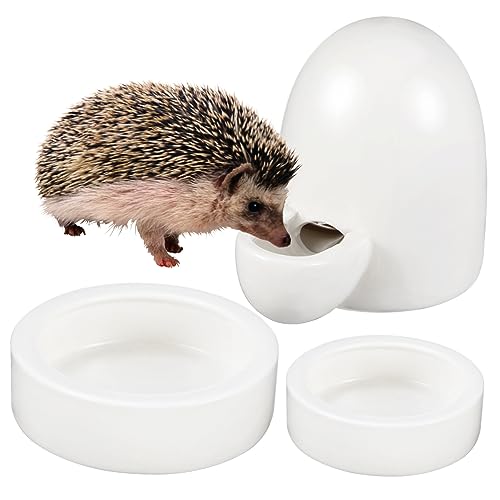 Housoutil 3-teiliges Keramik-Hamster-Futter-/wasserflaschen-Set Kleiner Futternapf Wasserspender Für Hamster Rennmäuse Meerschweinchen von Housoutil