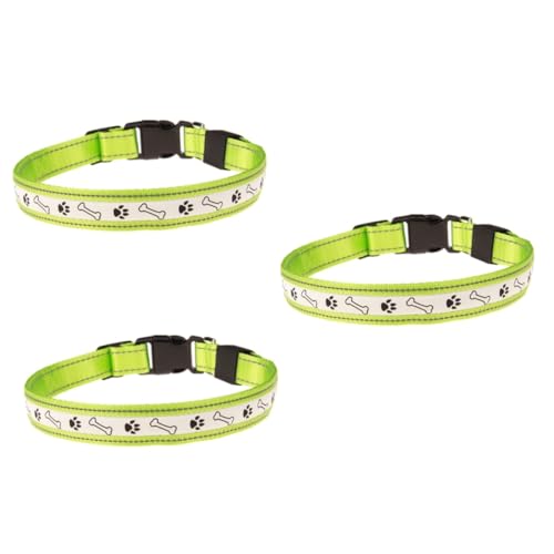 Housoutil 3-teiliges -haustierhalsband Für Hunde Blinklicht Halsband Für Die Nacht Bequeme Passform Kreisförmiges Design Haustier-Halskette Grün von Housoutil