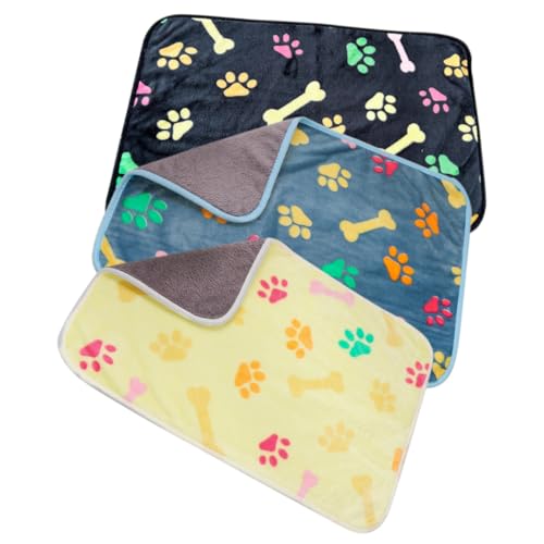 Housoutil 3St Haustierdecke Katzendecken kuscheldecke warm für Hunde Katzendecke Flauschige Haustiere geschmeidige Flanell-Überwurfdecke Chinchilla Matte von Housoutil