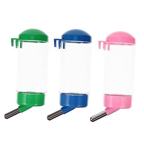 Housoutil Wasserspender für Haustiere 3er-Pack Automatische Wasserflasche Zum Aufhängen für Hamster Kaninchen Katzen Hunde Tragbar Sicher und Praktisch von Housoutil