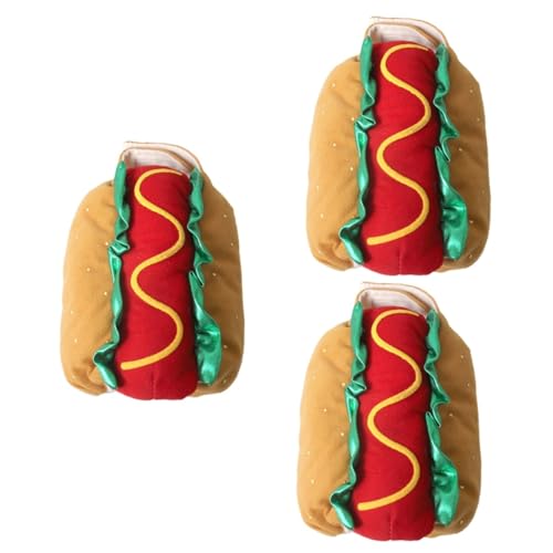 Housoutil 3st Hot-Dog-kostü Für Haustiere Haustier-Cosplay-kostü Lustiger Warmer Hoodie Lustige Hundekostüme Kleidung Für Kleine Hunde Dackel Kostüme Welpenkleidung Haustier Hund Hamburger von Housoutil