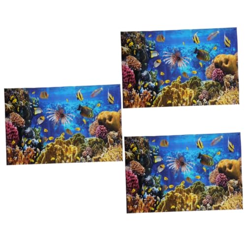 Housoutil 3st Glaswand Hintergrund Aquarium Aus Glas Unterwasserwelt-Aufkleber Resort-Dekoration Wandaufkleber Aus Glas Wasserfeste Aufkleber Glas Aufkleber Wandverkleidung Wasserdicht von Housoutil