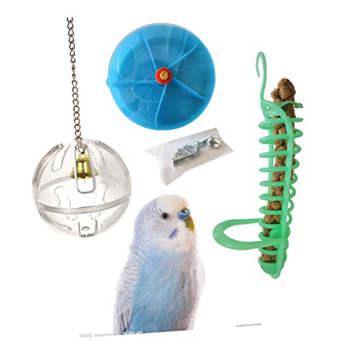 Housoutil 3St Tierspielzeug Zubehör für Wellensittichkäfige nager Spielzeug Toys for small Animals Spielzeuge Papageienspielzeug tierisches Spielzeug hölzern Zubringer Haustier Vogel von Housoutil