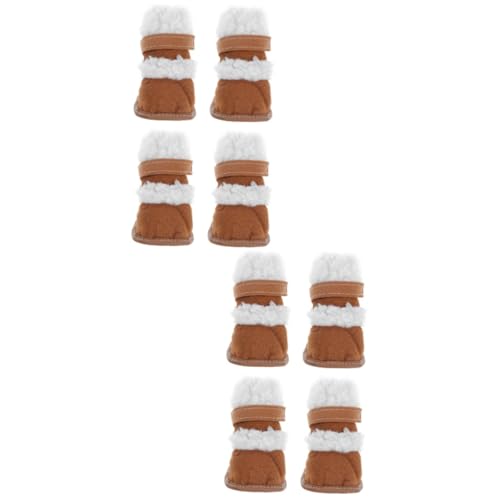 Housoutil 4 Paare Schneestiefel für Haustiere Hundestiefel für Haustiere hundeschuhe Dog Shoes alleiniger Beschützer Handschuhe verdicken Baumwollschuhe Chihuahua Schutz von Housoutil