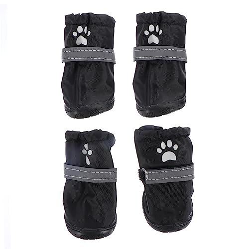 Housoutil 4 Stück Haustier wasserdichte Schuhe rutschfeste Hundestiefel Haustierschuhe Regenstiefel Wärmere Hundeschuhe Haustierstiefel Hund Schneeschuh Schuhschutz Bichon Frise Polyester von Housoutil