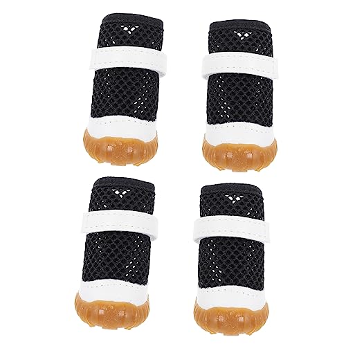 Housoutil 4 Stück Haustierschuhe Elastische Hundesocken Katzen Stiefel Sommer-welpenstiefel Maschenhundschuhe Hunde- Turnschuhe Katzenschuhe Hunde Sommerschuhe rutschfest PVC Chihuahua von Housoutil