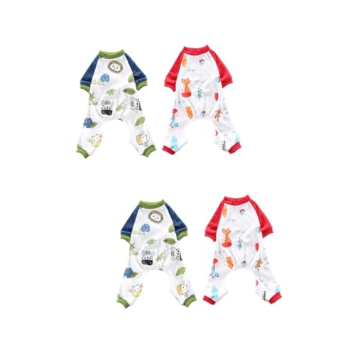 Housoutil 2sets Pyjamas Haustier Nachtwäsche 4 Füße Stilvolle Hund Outfit Bequeme Hundekleidung 2 Stücke * 2 von Housoutil