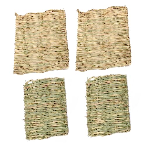 Housoutil 4 Stücke Natürliche Woven Gras Pad für Hamster Matte Kissen Feine Handwerk Sicher Nest für Tiere von Housoutil