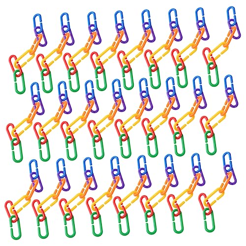 Housoutil 500 Stück Geometrische Kettenschnalle Vögel C-Clips Spielzeug Kettenhaken Aus Kunststoff Papageien-Links Papagei Kauglieder Plastik Kauen Kettenglied Kind von Housoutil