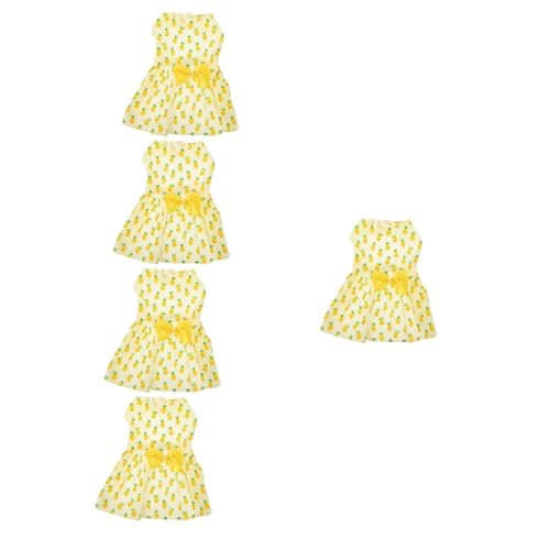 Housoutil 5st Ananas-Haustier-Kleid Sommer Haustierkleidung Feiertags-haustierkostüm Welpenrock Sommerliches Katzenkleid Ananas-haustierkleidung Ananas-hundekleid Drucken Der Hund Polyester von Housoutil