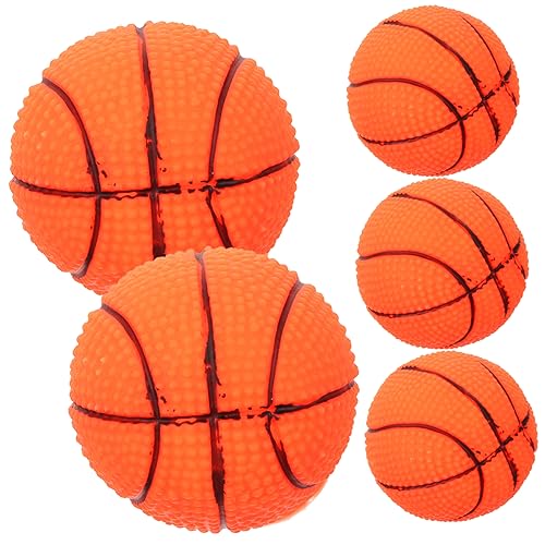 Housoutil 5st Haustier Spielzeug Lustige Hundespielzeuge Kaubälle Für Hunde Trainingsbälle Für Hunde Kleines Basketballspielzeug Für Hunde Mini-Basketball Kleiner Basketball Vinyl Singen von Housoutil