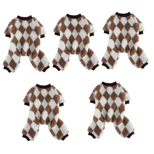 Housoutil 5st Kleidung Für Haustiere Hundekleidung Winter Schlafbekleidung Für Hunde Hunde-Overall Welpen-Strampler-Pyjama Entzückendes Hundekostüm Weihnachten Winterkleidung Polyester von Housoutil