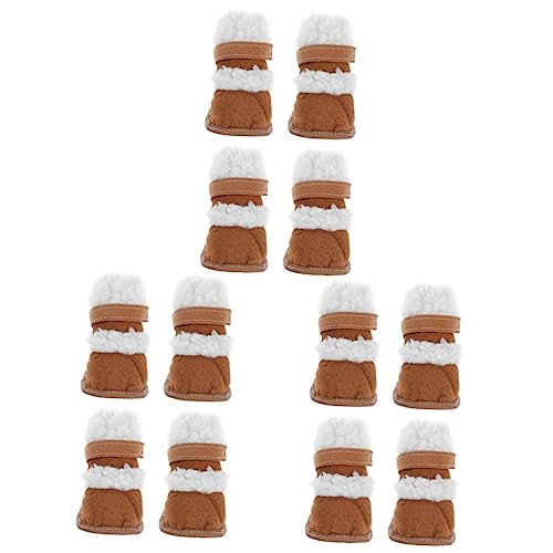 Housoutil 3sets Lamm Wolle Haustier Stiefel Hund Schneeschuhe Haustier Kurze Stiefel Nicht Sohle Welpen Tragen 2pairs * 3 von Housoutil