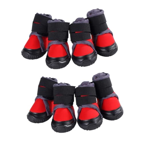 Housoutil 2 Sets Warme Outdoor-hundeschuhe – Rot Größe 45 Haustierschuhe Für Und Läufe 4 Stück X 2 von Housoutil