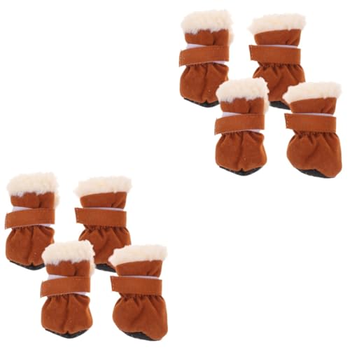 Housoutil 8 STK Schneestiefel für Haustiere Winterschuhe für Hunde pet paw Hundepfoten Schutzstiefel Hundepfoten Schutzschuhe Hundepfoten Winterschuhe warm halten Schlittenhund Zaubergürtel von Housoutil