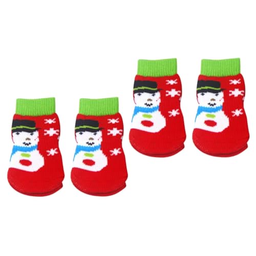 Housoutil 8 STK Socken für Hunde Cartoon-Hundesocken Weihnachtshundeschuhe weihnachtssocken sockenschuhe Baumwollsocken für Haustiere Haustiersocken der Hund Kleiner Hund Haustier Hund von Housoutil