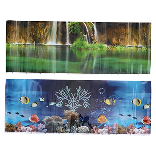 Housoutil 102x40cm Aquarium Hintergrund Poster Aufkleber für Aquarium Home Decor Einfach Abziehen von Housoutil