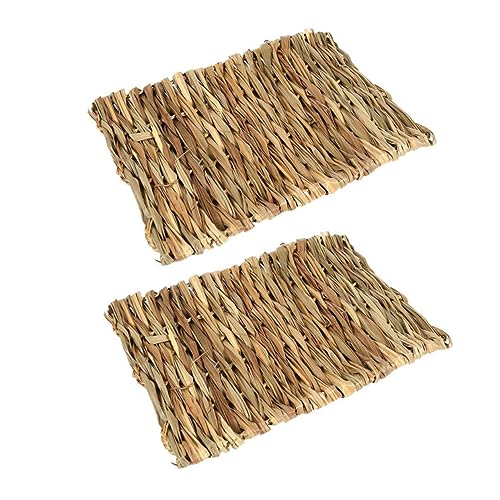 Housoutil Häschen-Gras-Pads Hasenmatte Seegras-Matte Hamsterbett Spielzeug Rattengrasmatte Einstreu Für Hamster Vogel Grasbett Hamster Kaumatte Hamstermatte Kaninchen Liefert Bambus Kauen von Housoutil