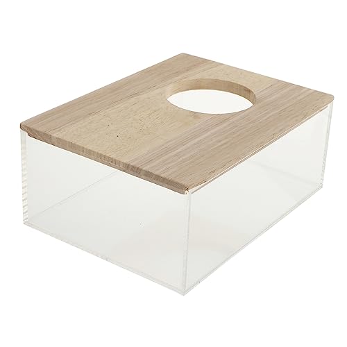 Housoutil Hamster Toilette Hamstertunnel Hasenzubehör Zubehör für Aquarien Badewanne Multifunktions-Sandbad transparentes Sandbad vollständig durchsichtig schmücken Rennmaus Chinchilla Acryl von Housoutil