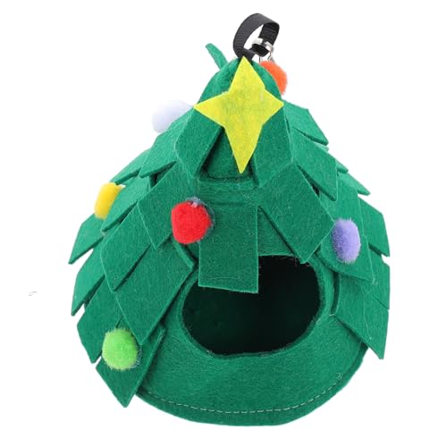 Housoutil Hamster-Weihnachtsnest kleine Tierhöhle Kleintierhaus Weihnachtsbaum Hängendes kleines Haustiernest praktische Hamsterhängematte Igel Hamsternest Spielzeug Haustierzubehör von Housoutil